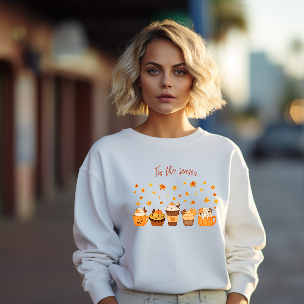 Wunderschönes Herbst Sweatshirt, Tis the Season-Sweatshirt, herbstliches Sweatshirt, herbstlich-verspieltes Design, Must-Have Herbstoutfit