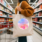 Stilvolle Tragetasche in Aquarelloptik mit inspirierender Botschaft, einzigartiges Design Tasche, Tragetasche für kreative Menschen