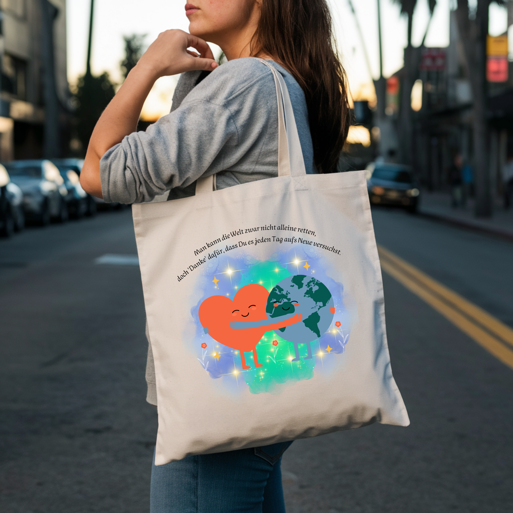 Wunderschöne Tragetasche mit kraftvoller Botschaft, Tragetasche für Alltagshelden, umweltfreundliche Tasche mit schönen Design