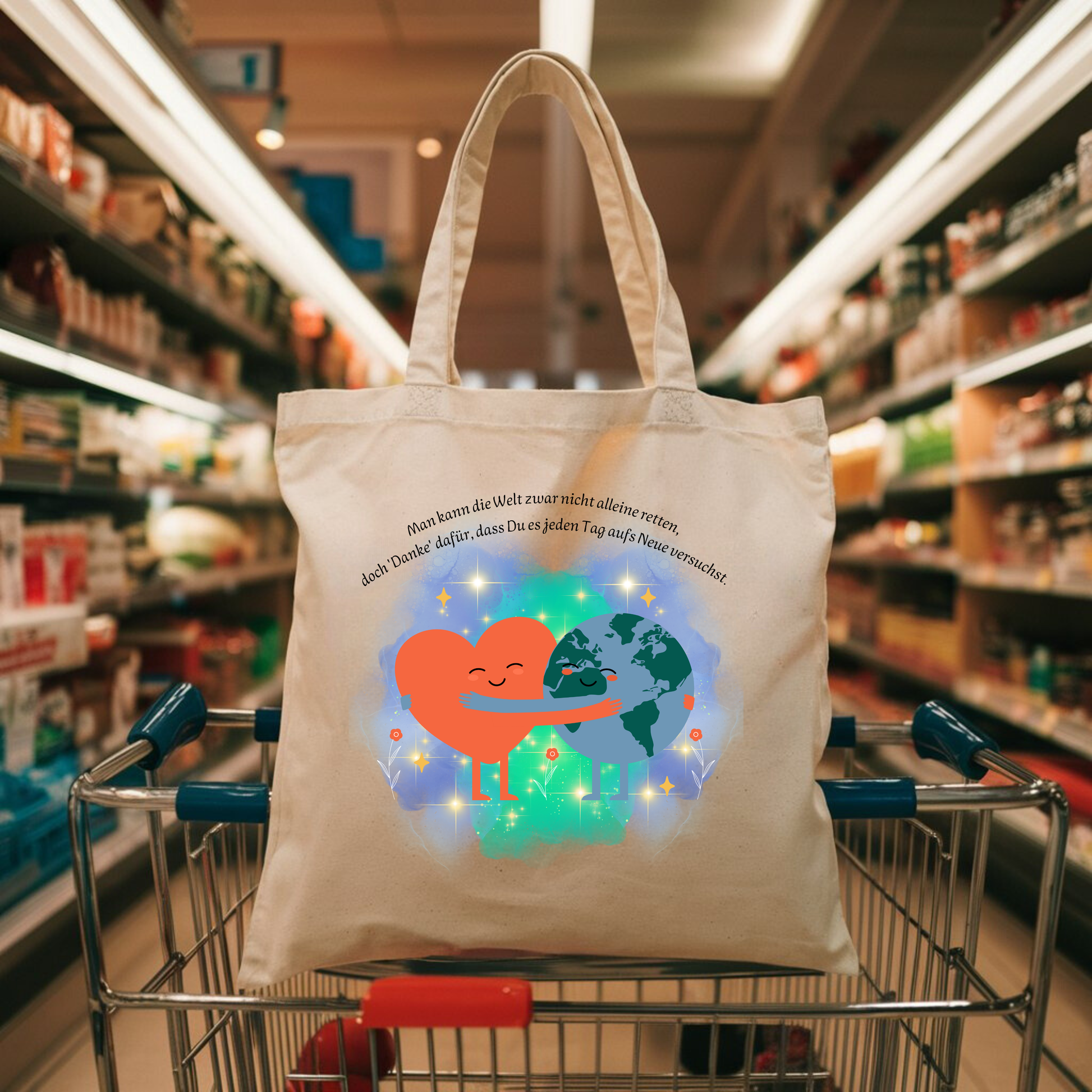 Wunderschöne Tragetasche mit kraftvoller Botschaft, Tragetasche für Alltagshelden, umweltfreundliche Tasche mit schönen Design