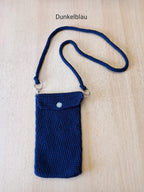 Handgehäkelte Handytasche mit abnehmbarem Gurt – 12 x 20 cm – Gurtlänge ca. 90 cm – in verschiedenen Farben