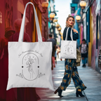 Stilvolle Tragetasche mit zartem Lineart-Design und bezaubernder Botschaft, Tragetasche mit eleganten Design im Lineart-Stil, nachhaltige Alternative Tasche