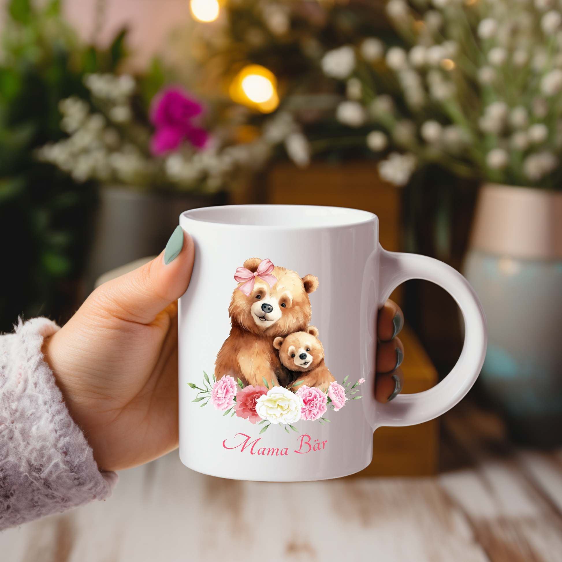 Zauberhafte Tasse Mama Bär, Tasse für Mütter, Geschenk für Mama, Frühstückstasse zum Muttertag, Geschenk zum Muttertag, rührendes Motiv