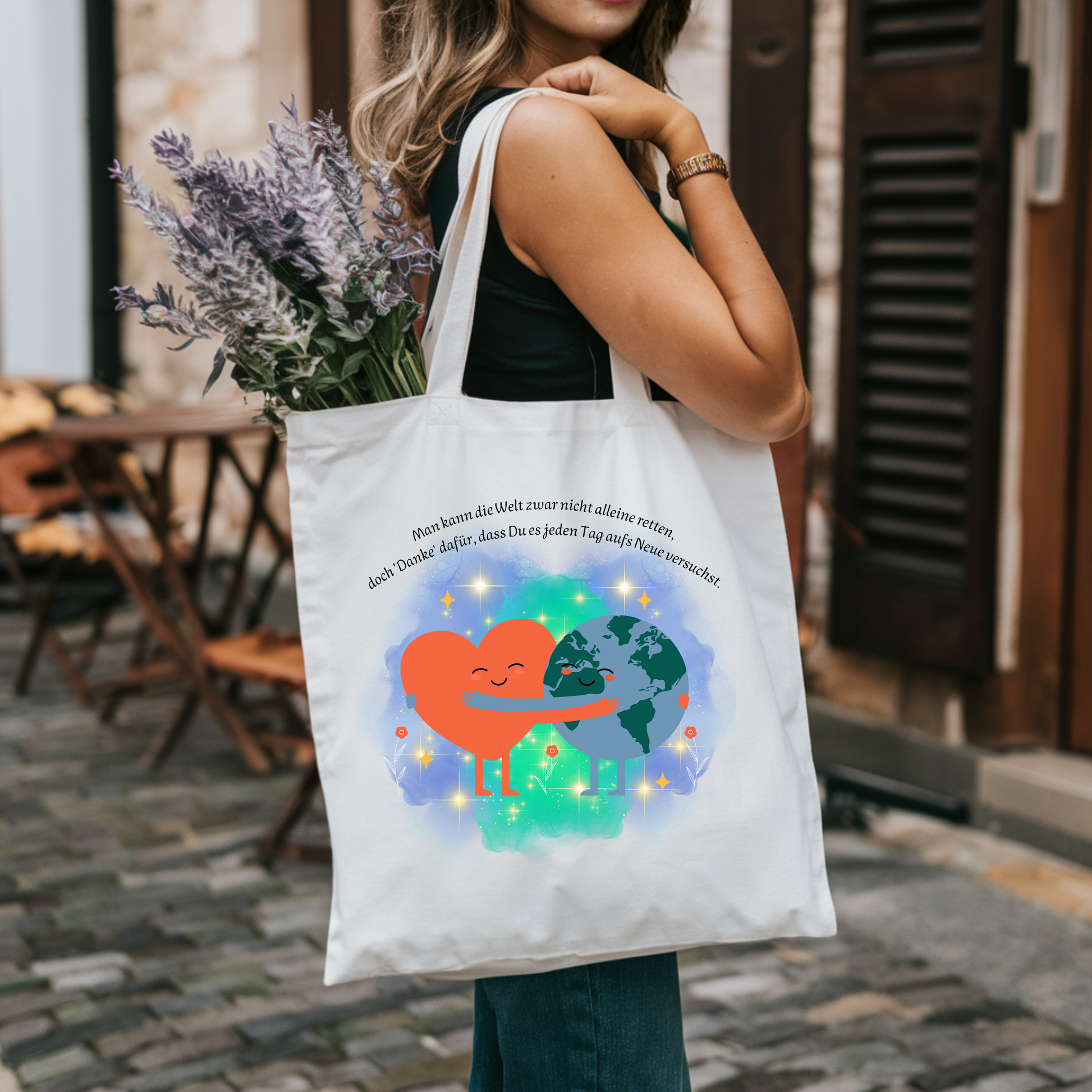 Wunderschöne Tragetasche mit kraftvoller Botschaft, Tragetasche für Alltagshelden, umweltfreundliche Tasche mit schönen Design
