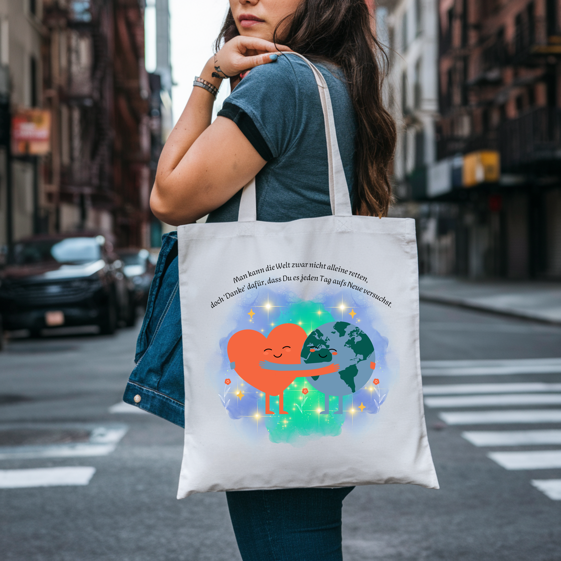 Wunderschöne Tragetasche mit kraftvoller Botschaft, Tragetasche für Alltagshelden, umweltfreundliche Tasche mit schönen Design