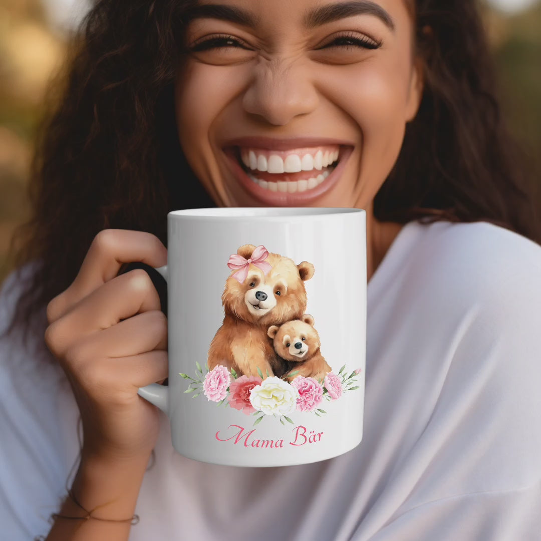 Zauberhafte Tasse Mama Bär, Tasse für Mütter, Geschenk für Mama, Frühstückstasse zum Muttertag, Geschenk zum Muttertag, rührendes Motiv