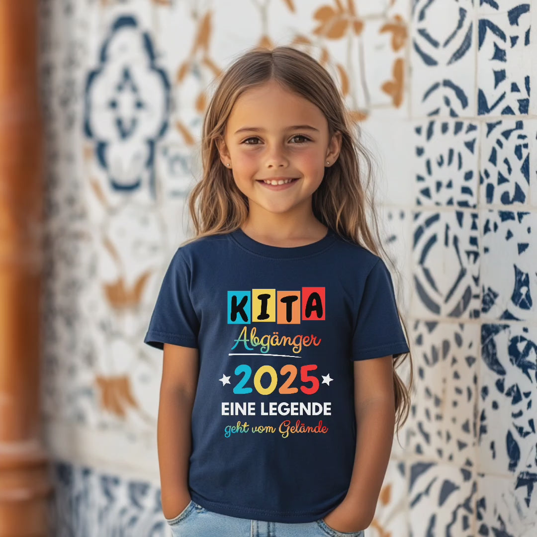 Farbenfrohes Kinder-Shirt KITA Abgänger 2025, Kita-Abschied-Shirt, KITA-Abgänger-Shirt, liebevolle Erinnerung, KITA-Abschied-Geschenk