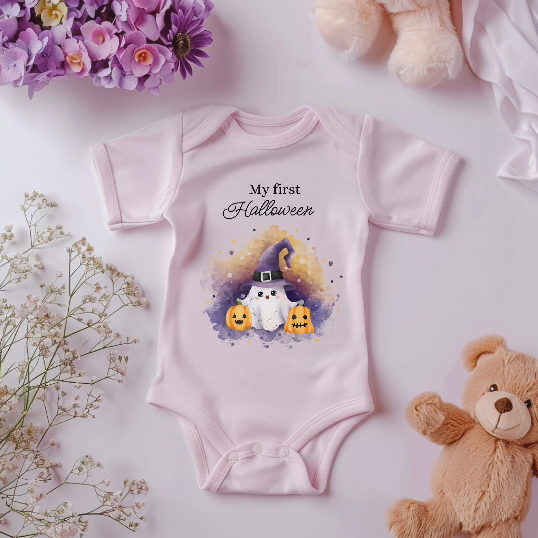 Niedlicher Geister-Strampler für Babys, Halloween Geist Strampler, Baby-Strampler mit Geistermotiv, süßes Outfit fürs erste Halloween