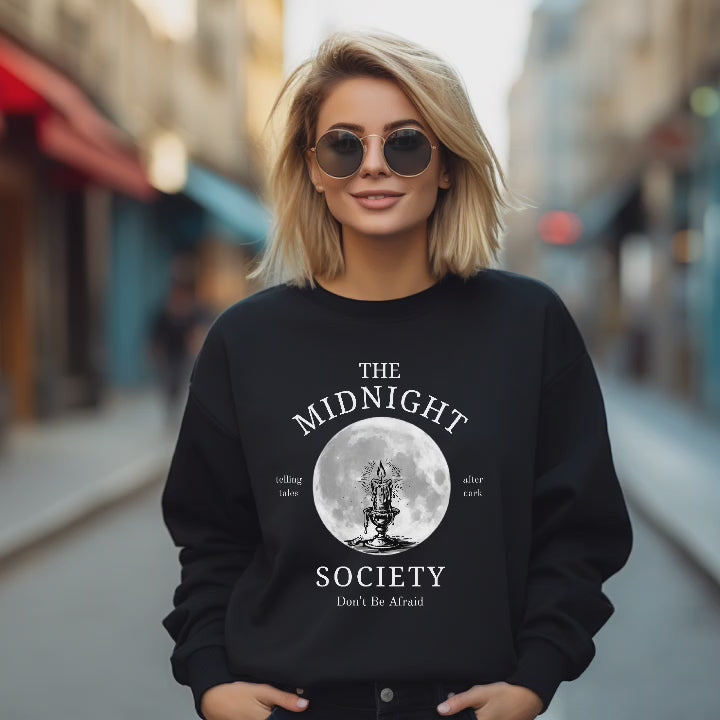 Exklusives Halloween Sweatshirt The Midnight Society, cooles Midnight Sweatshirt, Lineart-Stil Halloween Sweatshirt, Halloween Outfit