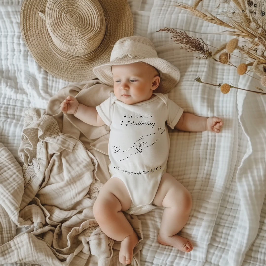 Süßer Baby-Strampler zum ersten Muttertag, Baby-Strampler mit Lineart-Design, Outfit für den ersten Muttertag, süßer Lineart Strampler