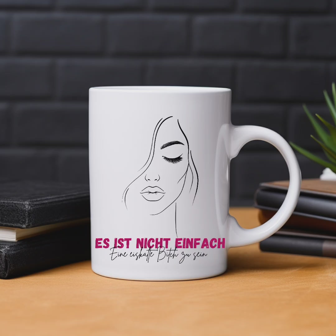 Keramiktasse mit frechen Spruch, Bitch-Tasse, Lineart-Design Tasse, Lineart-Stil, witziges Geschenk, Statement Tasse, humorvolle Tasse