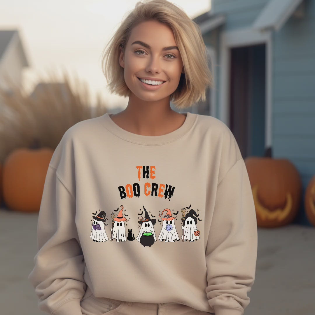 Schönes Halloween Geister Sweatshirt, Boo Crew Sweatshirt, Geister Sweatshirt, Must-Have Halloween, gute Laune Statement spooky season