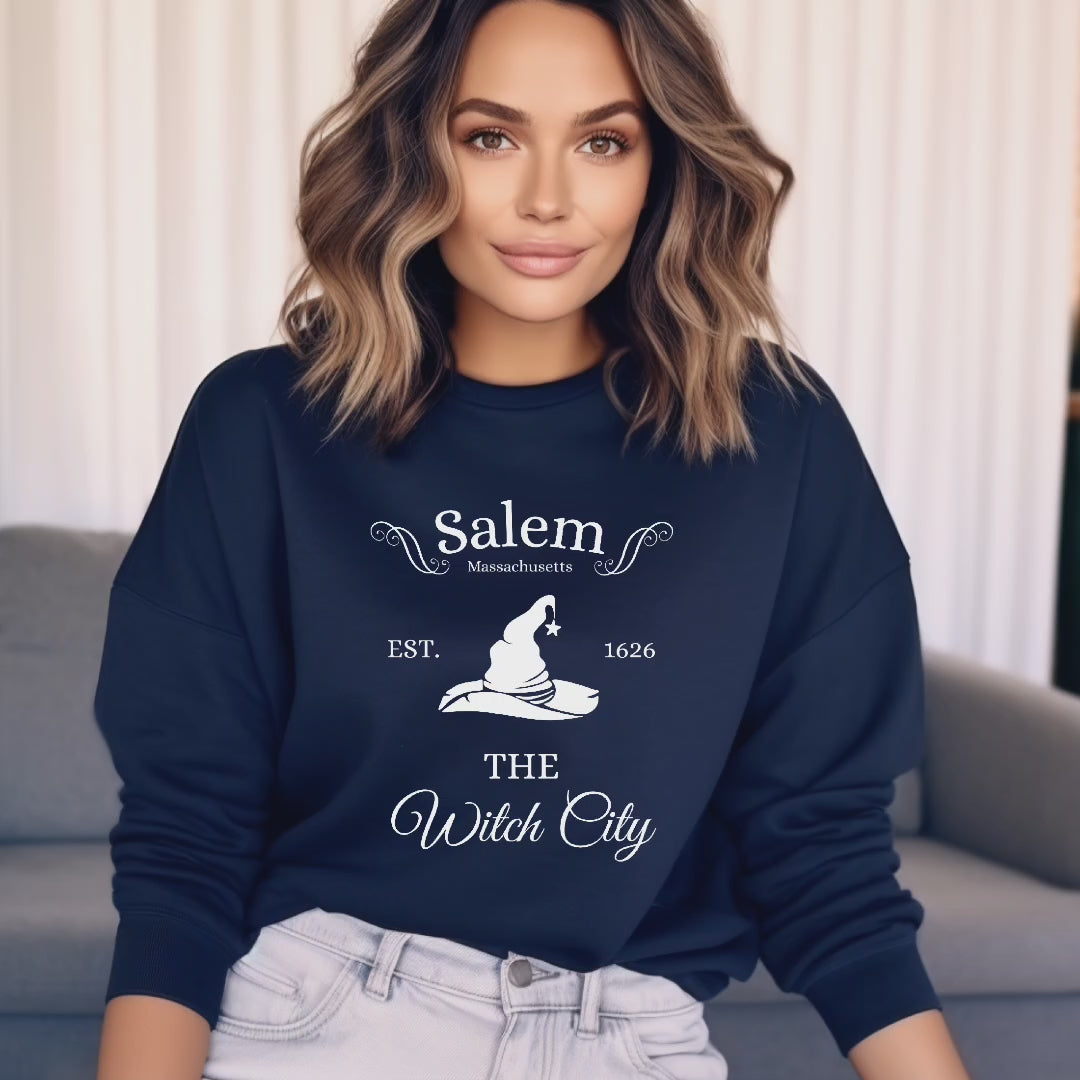 Klassisches Hexen Sweatshirt, Salem Sweatshirt, The Witch City Sweatshirt Salem, Halloween Sweatshirt, stilvolles Statement spooky season