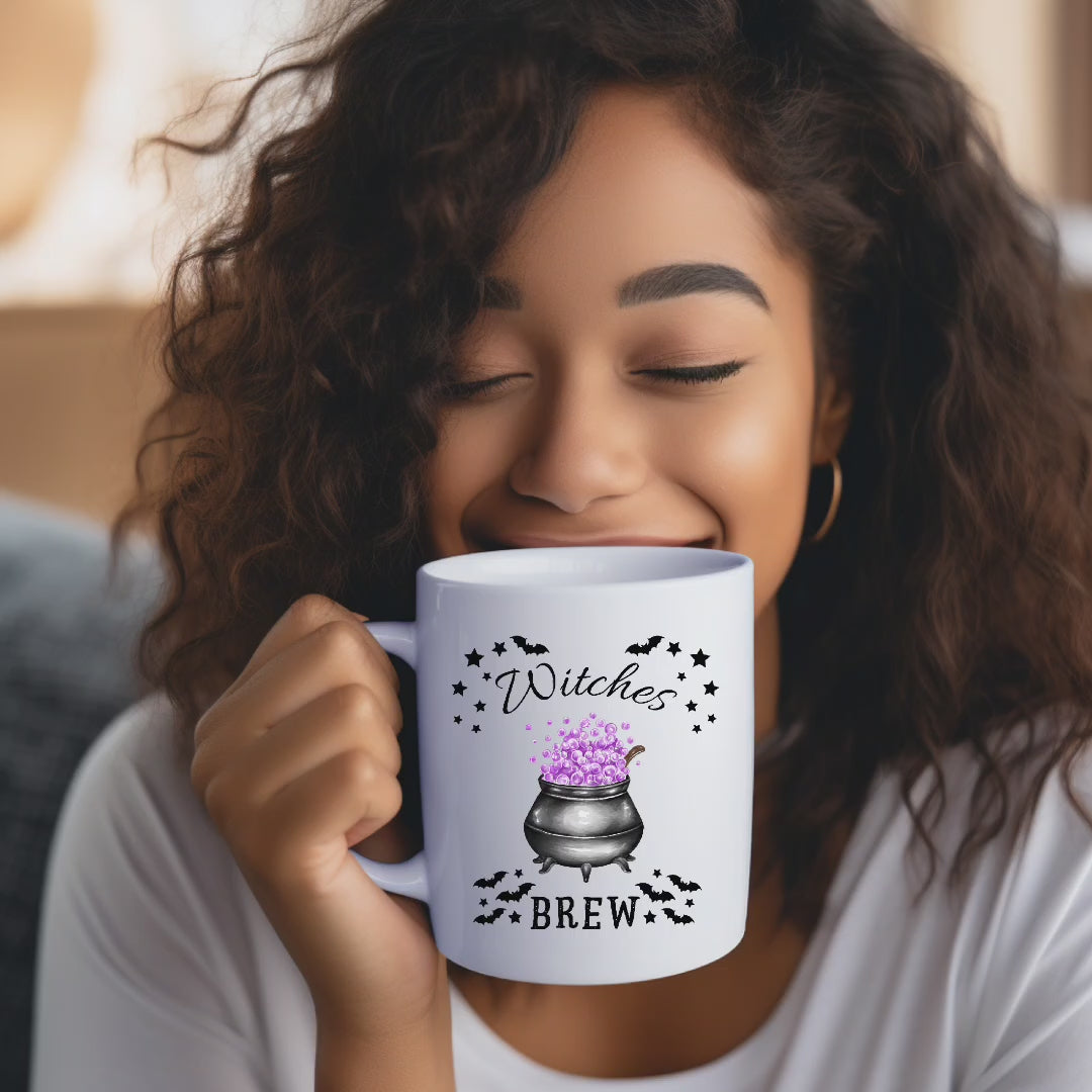Zauberhafte Hexen Tasse, Witches Brew Tasse, Tasse mit Hexenkessel, magisches Hexen-Feeling Tasse, Geschenk für Hexenliebhaber Fantasy-Fans