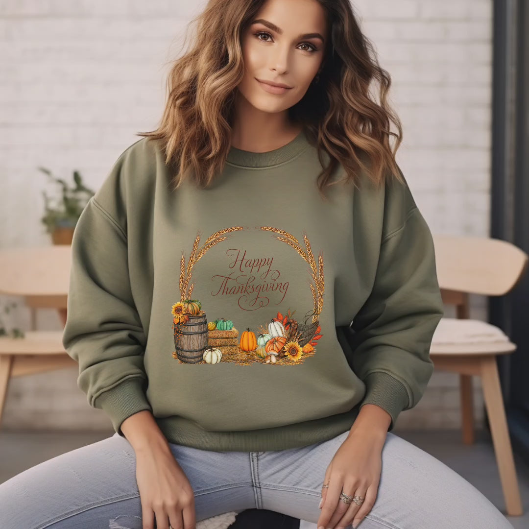 Klassisches Thanksgiving Sweatshirt, Erntedank Sweatshirt, herbstliches Outfit Erntedankfest, Geschenk für Familie, herbstliches Statement
