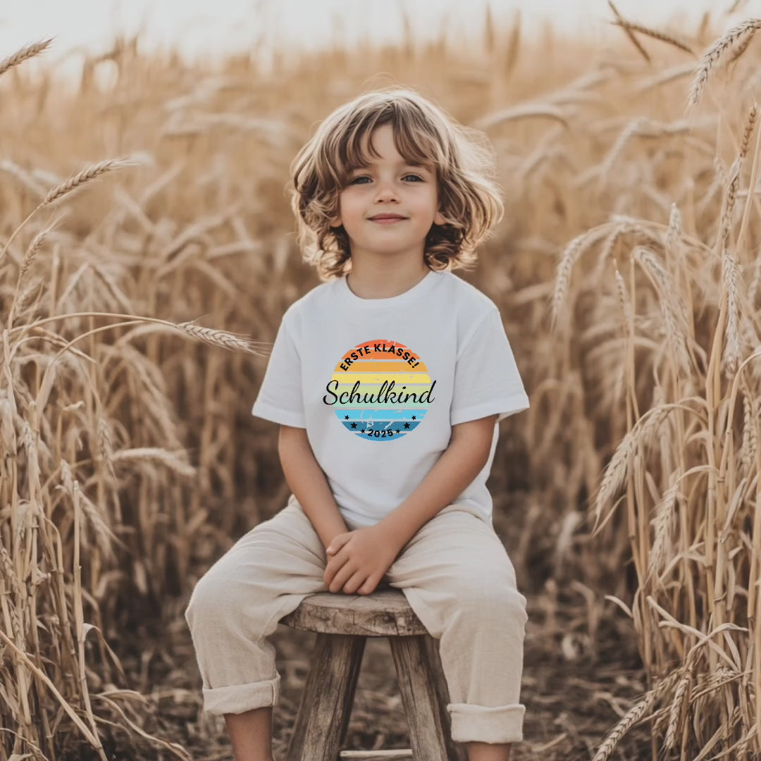 Farbenfrohes Erste Klasse Schulkind 2025-Shirt, stolze Erstklässler Shirt, Schulkind-Shirt, Outfit erster Schultag, Geschenk zur Schultüte