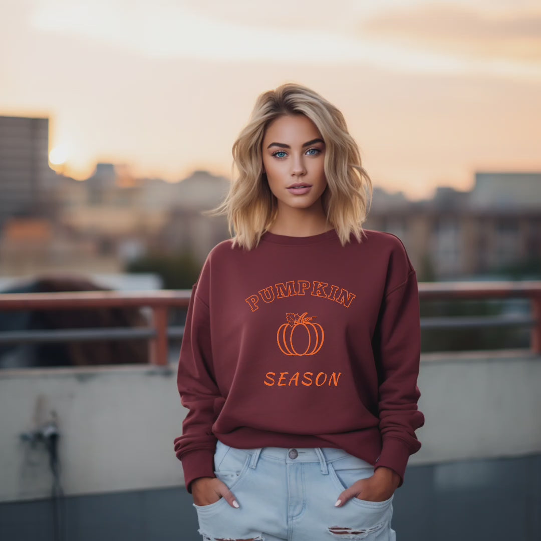 Stylisches Pumpkin Season-Sweatshirt, Kürbis Sweatshirt, Kürbis im Lineart-Stil, minimalistischer Look, Geschenk zur Herbstzeit Sweatshirt