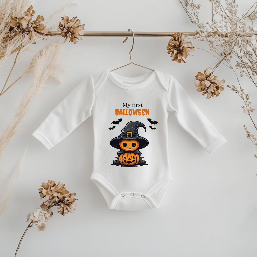 Halloween Baby Strampler, My first Halloween-Strampler, erste Halloween-Feier, Baby Halloween-Look, Baby’s erstes Gruselfest, Halloween-Star