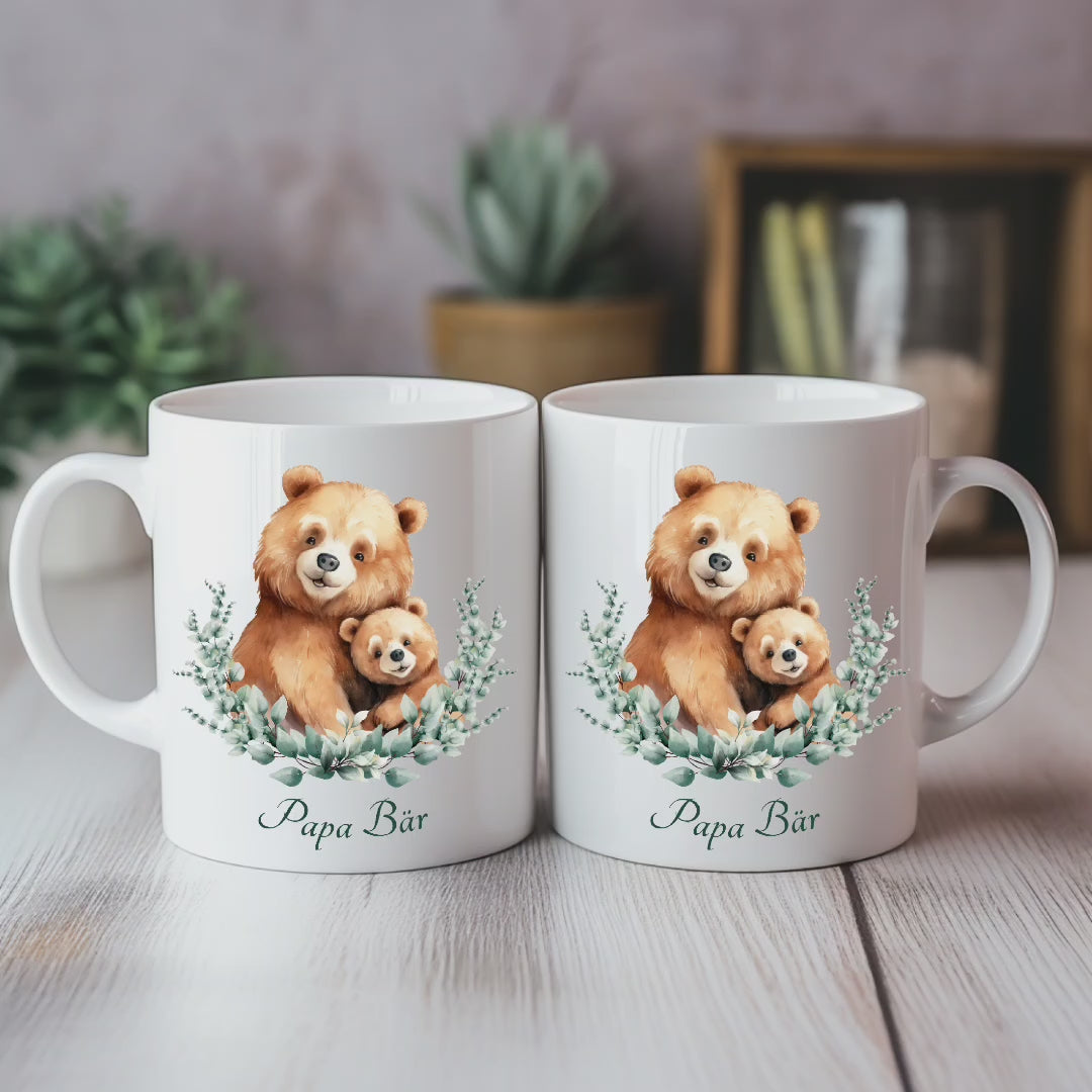 Wunderschöne Papa Bär Tasse, Frühstückstasse für Papas, besondere Bären Tasse, liebevolles Design Tasse, Hommage an großartige Väter Tasse