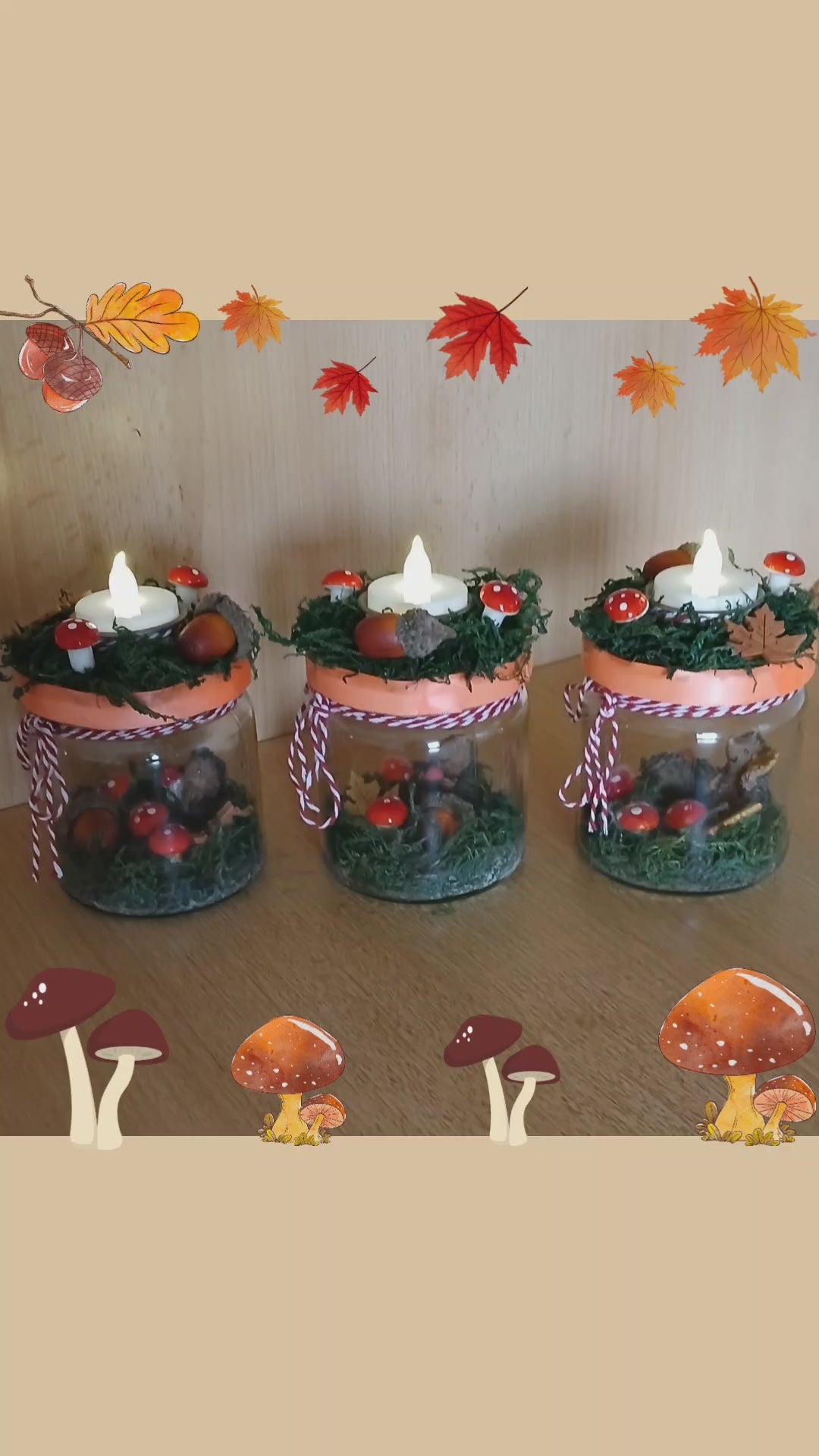 Herbstliches Einmachglas-Windlicht mit Igel – Stimmungsvolle Deko für gemütliche Herbsttage