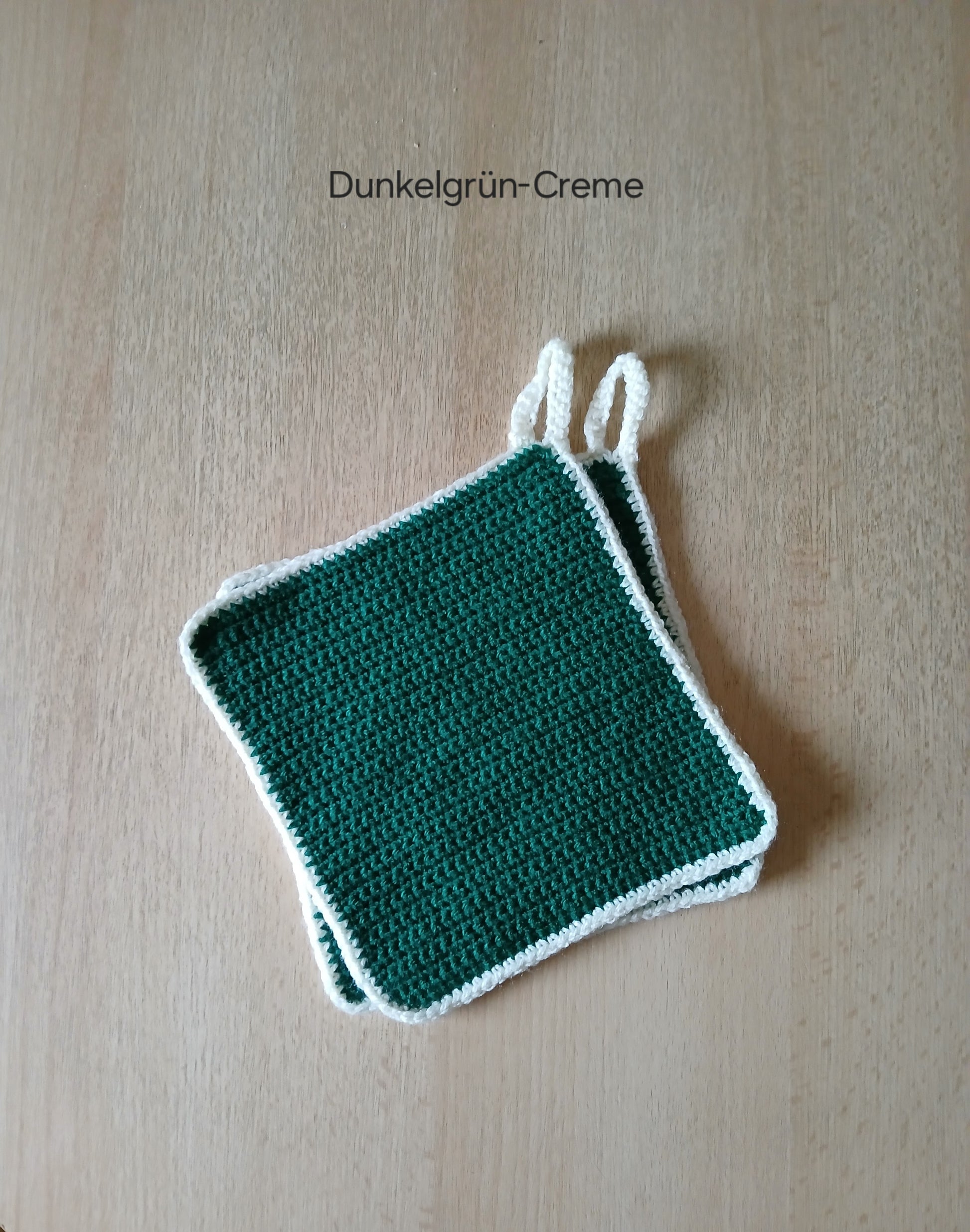 Handgehäkeltes Topflappen-Set (2-teilig) – 16 x 16 cm – mit praktischer Aufhängung – in verschiedenen Farben