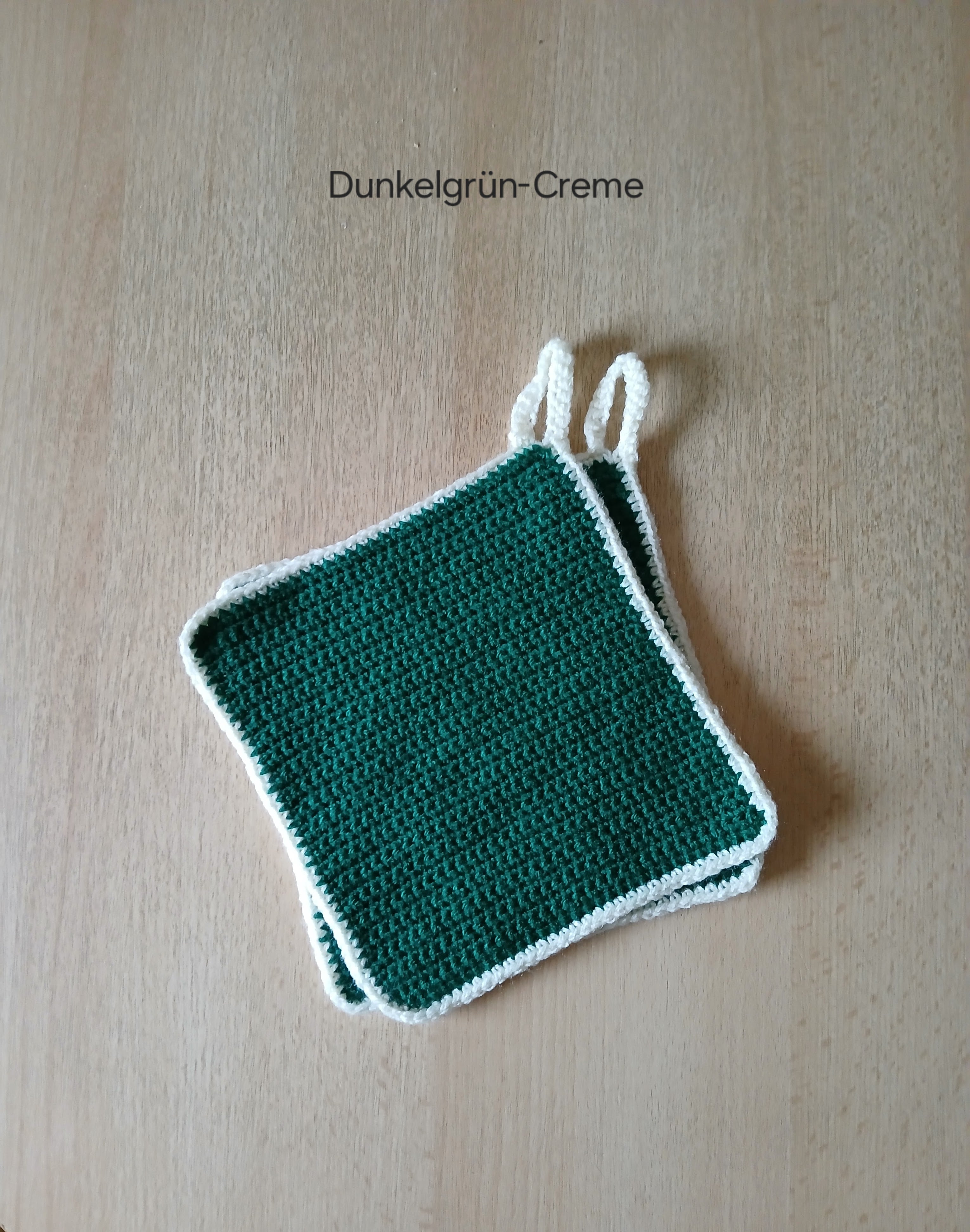 Handgehäkeltes Topflappen-Set (2-teilig) – 16 x 16 cm – mit praktischer Aufhängung – in verschiedenen Farben