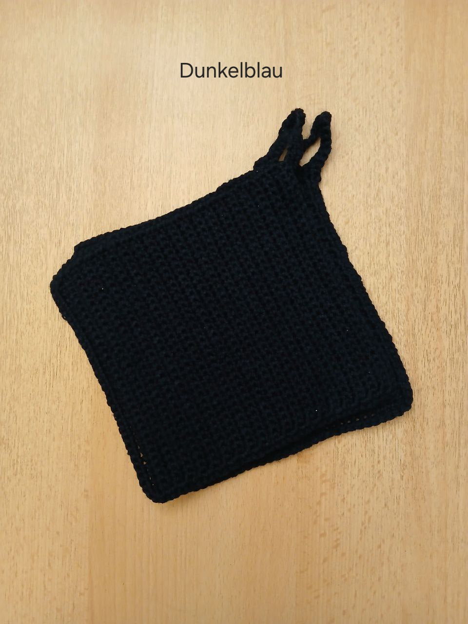 Handgehäkeltes Topflappen-Set (2-teilig) – 16 x 16 cm – mit praktischer Aufhängung – in verschiedenen Farben