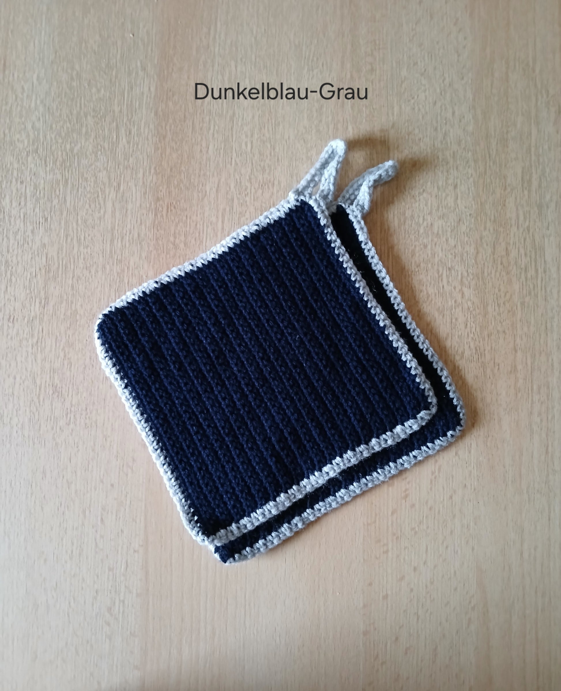 Handgehäkeltes Topflappen-Set (2-teilig) – 16 x 16 cm – mit praktischer Aufhängung – in verschiedenen Farben