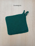 Handgehäkeltes Topflappen-Set (2-teilig) – 16 x 16 cm – mit praktischer Aufhängung – in verschiedenen Farben