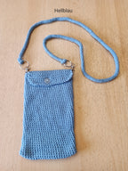 Handgehäkelte Handytasche mit abnehmbarem Gurt – 12 x 20 cm – Gurtlänge ca. 90 cm – in verschiedenen Farben