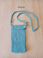 Handgehäkelte Handytasche mit abnehmbarem Gurt – 12 x 20 cm – Gurtlänge ca. 90 cm – in verschiedenen Farben
